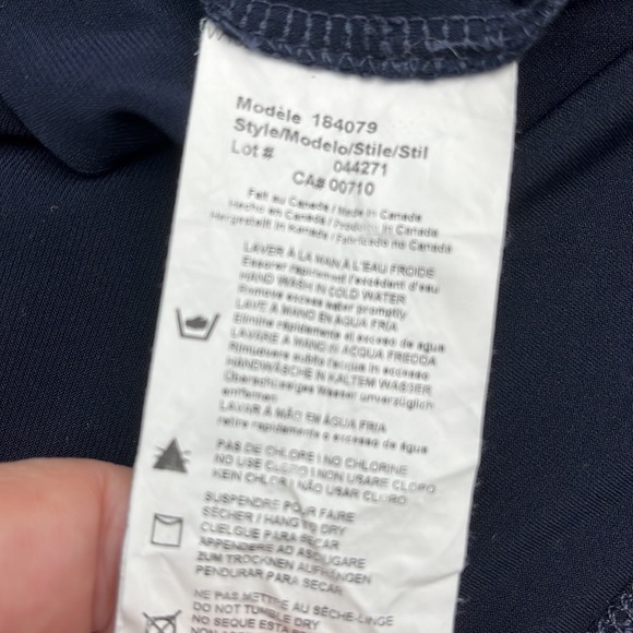 Joseph Ribkoff Dark Blue Layered Stretch Knit Studded Long Tunic Top size 12 - Picture 6 of 10